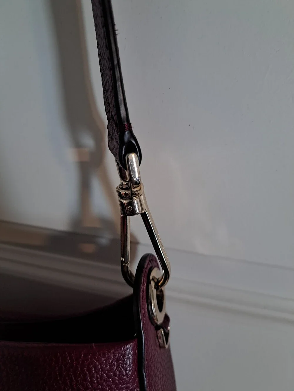 kate spade Deep Plum Pebbled Leather Hobo Bag with Gold Hardware